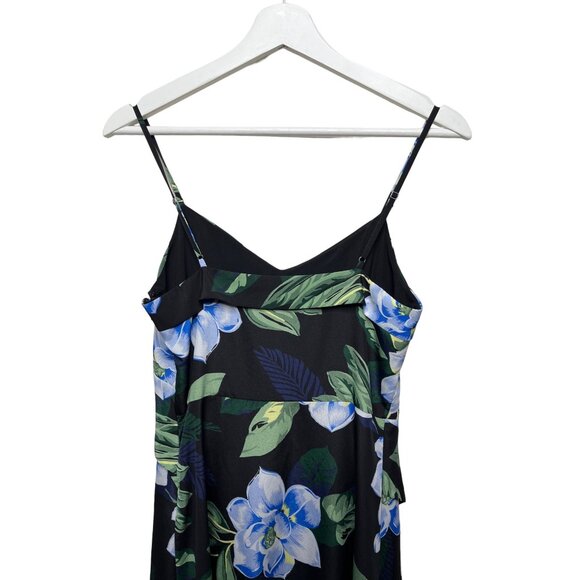 Banana Republic Floral Midi Dress XS Black Blue Boho Resort Style - Picture 10 of 13